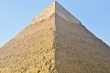 De piramide van Chepren (Khafre), met de originele buitenkant nog op de top 