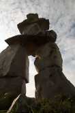 De inukshuk is het logo van de winterspelen 2010 in Vancouver/Whistler. 